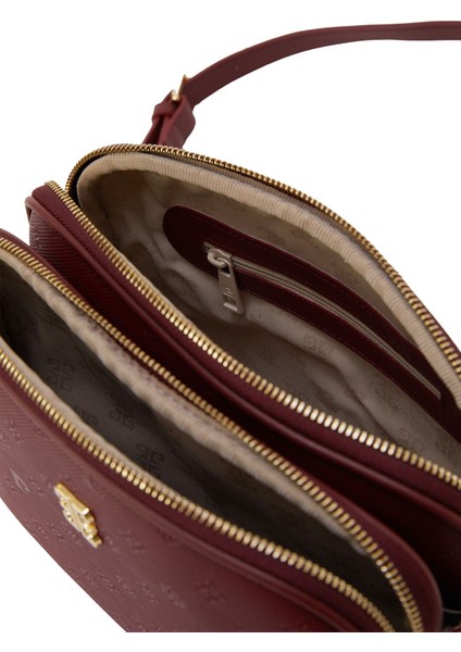 Bordo Print Kadın Omuz Çantası 05PO22Y1536 fırsatları