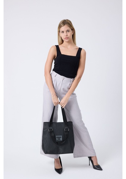 Kadın Siyah Shopper Omuz Çantası Eni 38 Cm Boy 35cm 0057 modelleri