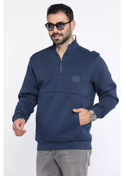 Yarım Fermuarlı Cepli Double Face Erkek Sweatshirt P-00013588 fiyatları
