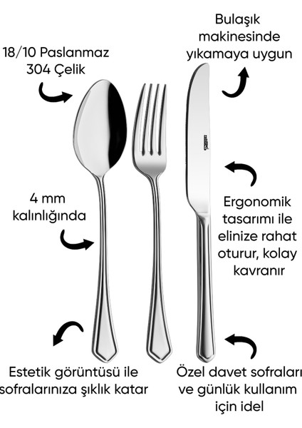 Petra 6 Adet Tatlı Bıçağı