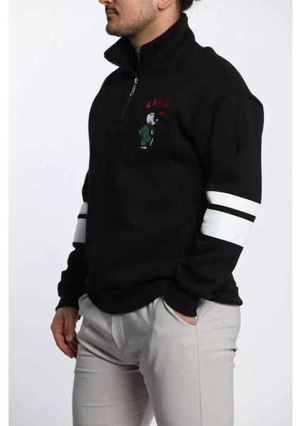 Erkek Yaka Fermuarlı Nakışlı Sweatshirt P-00006414 modelleri