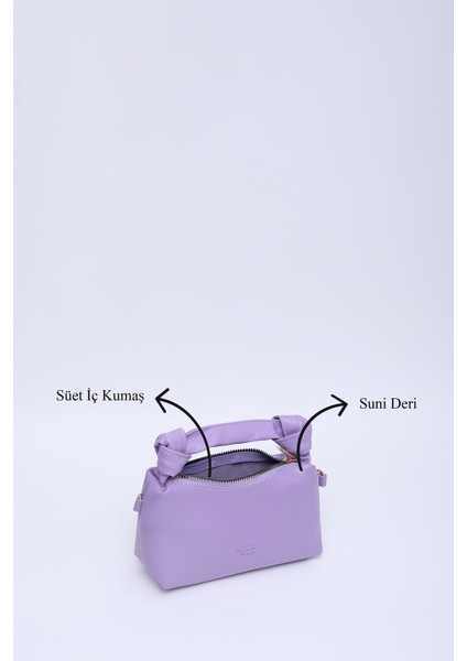 Lila Shk24 Soft Deri Düğüm Detaylı Zincir Askılı El Ve Omuz Çantası U:14 E:22 G:8 Cm indirimleri