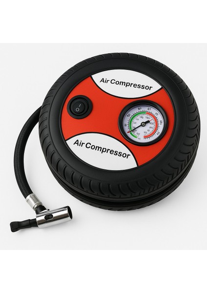 Aem Plastik Gövdeli Gri Mini Oto Araç Hava Kompresörü 12V