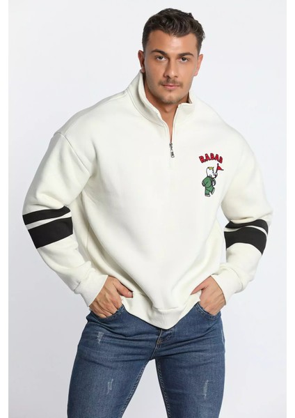 Erkek Yaka Fermuarlı Nakışlı Sweatshirt P-00006414 modelleri