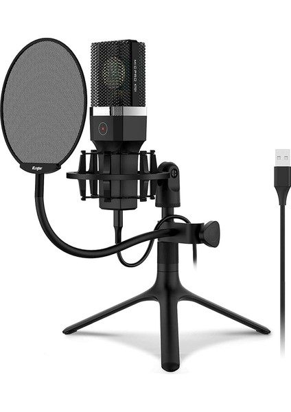 Profesyonel Stüdyo Mikrofon Kayıt Frekans Aralığı: 20Hz – 20KHZ Condenser Masaüstü Canlı Yayın Mikrofonu Pc Usb, Oyun, Podcast, Kayıt, Yayın, Mac, Winows ile Uyumlu X1
