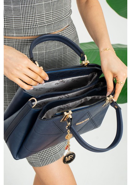 Kadın El ve Omuz Çantası 5 Bölmeli Lacivert modelleri