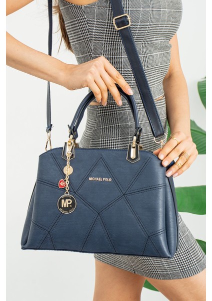 Kadın El ve Omuz Çantası 5 Bölmeli Lacivert fırsatları