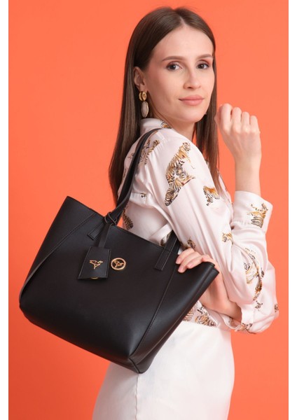 Sofia Mıknatıs Kapamalı Geniş Fermuar Bölmeli Orta Boy Kadın Siyah Omuz Kol Çantası fiyatları