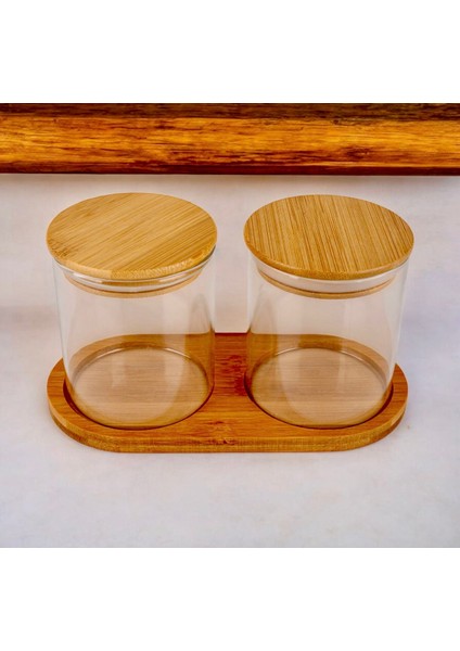 Bambu Standlı Baharat,tuz,kahve Çok Amaçlı Sunum Pamukluk Kavanozu modelleri