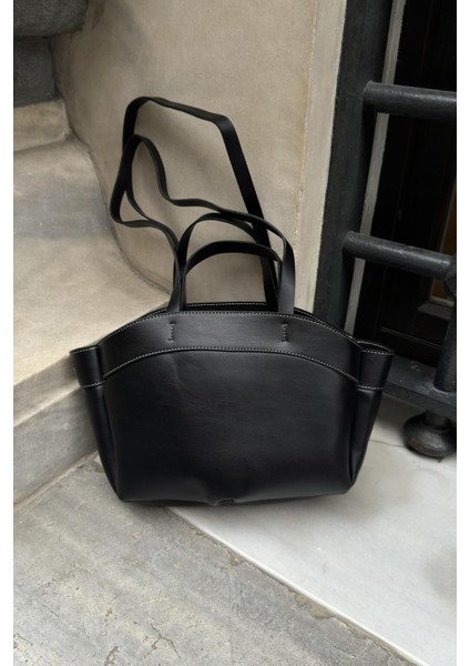 Çıkarılabilir Keseli El Ve Omuz Askılı Tote Çanta Willy Siyah