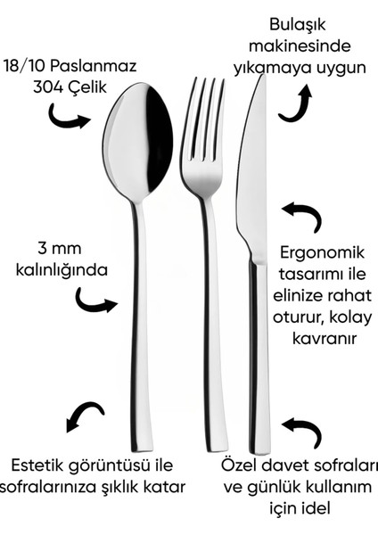Inci 6 Adet Yemek Kaşığı