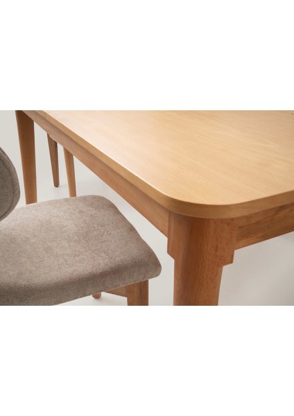 Fidan Beyaz Ahşap Salon Yemek Masa Sandalye Takımı 4 Nergis Sandalyeli Ortadan Açılır Büyüyen 90 x 140 cm fırsatları