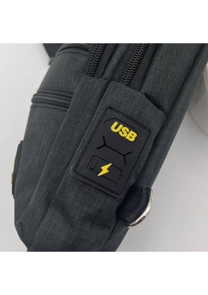 Siyah Unisex Newish Polo Su Geçirmez Keten Kulaklık Çıkışlı Çapraz Askılı Göğüs ve Omuz Çantası fiyatları