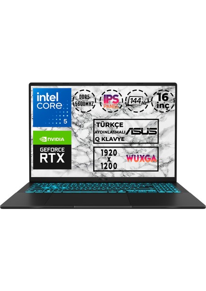 Vivobook 16 Core 5 210H 48GB 2tb SSD 6 GB RTX4050 144Hz 16" Fdos Gaming V3607VU-RP288 007