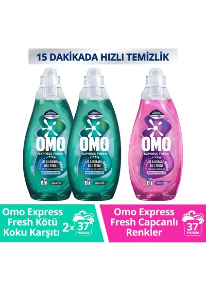 Express Fresh Kötü Koku Karşıtı Beyaz ve Renkliler 1480ML X2 Capcanlı Renkli ve Siyahlar X1