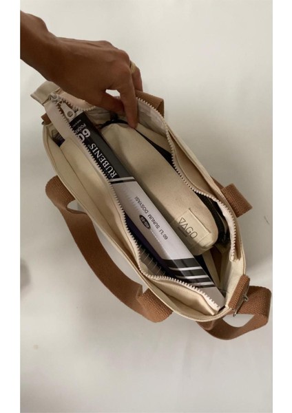 Fermuarlı Kanvas Çanta Renkli Askılı indirimleri