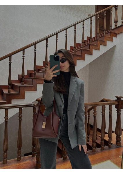 Kadın Bordo Krem Makyaj Çantalı Fular Hediyeli 2'Li El Omuz Ve Çapraz Çanta Seti Zoimona fırsatları