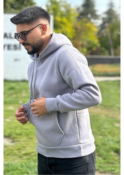 Slimfit Kesim Erkek 3 Iplik Sardonlu Swetshirt-Gri indirimleri
