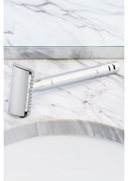 Shave S6 Full Metal Manuel Tıraş Makinesi + F10 Tıraş Fırça + Kase + 5 Adet Yaprak Jilet