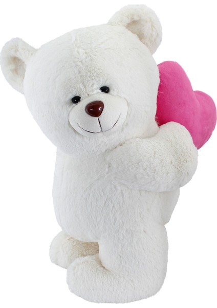 Arkada Kalp Tutan Ayakta Peluş Ayı 55 cm - Krem