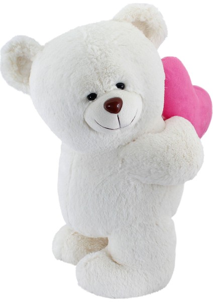 Arkada Kalp Tutan Ayakta Peluş Ayı 55 cm - Krem