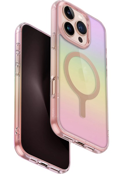 Apple iPhone 16 Pro Kılıf Holografik Renk Değiştiren Koruyucu Magclick™ Kapak Hibrit Polikarbonat Malzeme