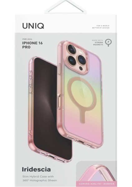 Apple iPhone 16 Pro Kılıf Holografik Renk Değiştiren Koruyucu Magclick™ Kapak Hibrit Polikarbonat Malzeme modelleri