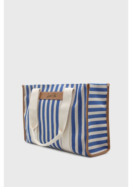 Kadın Çizgili Keten Tote Çanta fiyatları