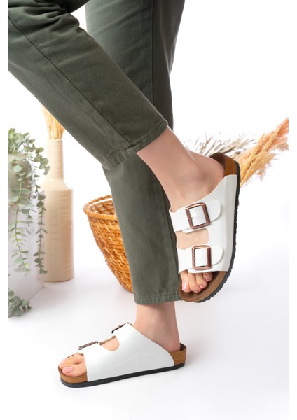 Unisex Çift Tokalı Terlik Konforlu Ev Dışarı & Terliği