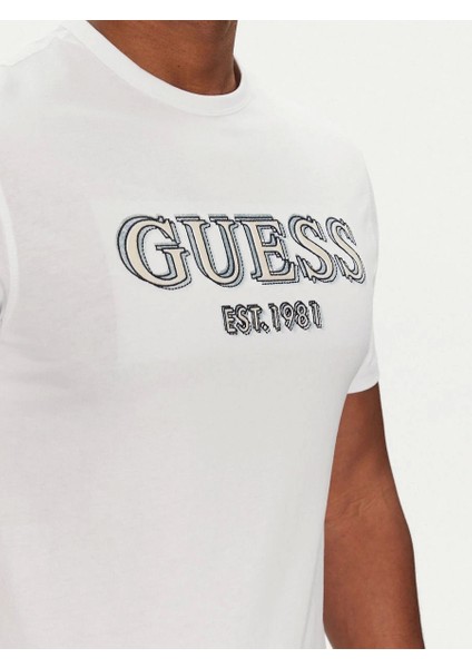 Ss Cn Guess Logo Tee Erkek Beyaz T-Shirt M5GI07I3Z14-G011 fiyatları