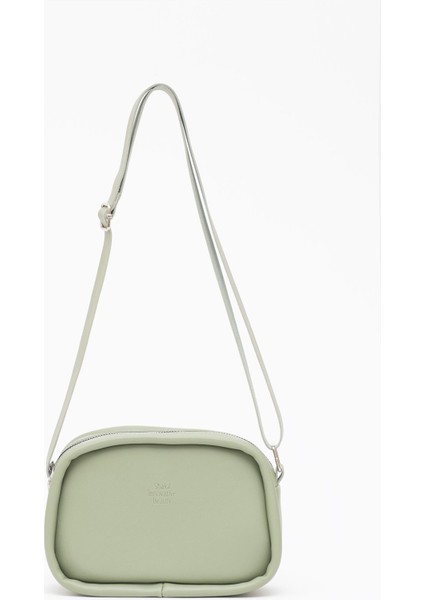 Mint Yeşil Shk62 Tek Bölmeli Deri Çapraz Askılı Omuz Çantası U:15 E:21 G:7 Cm