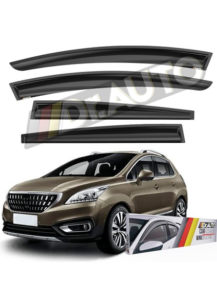 Peugeot 3008 2009-2016 Arası Cam Rüzgarlığı 4lü