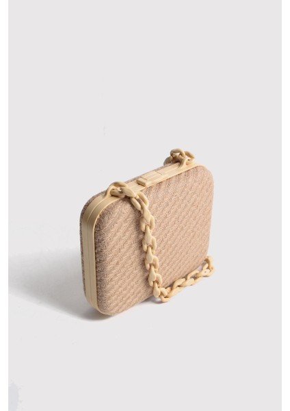 Hasır Kadın Jüt Hasır Zincirli Kutu Çanta modelleri