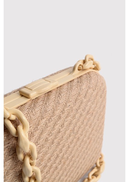 Hasır Kadın Jüt Hasır Zincirli Kutu Çanta indirimleri