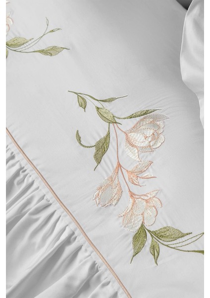 Bovary Nakışlı 300 Tc (120 Tel) Pamuk Saten Nevresim Takımı King Size modelleri