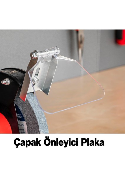 Elektrikli Bıçak Kesici Bileme Taş Motoru 150 mm Zımpara 350 W Rico Taşlama Metal Tezgah Üstü Çark