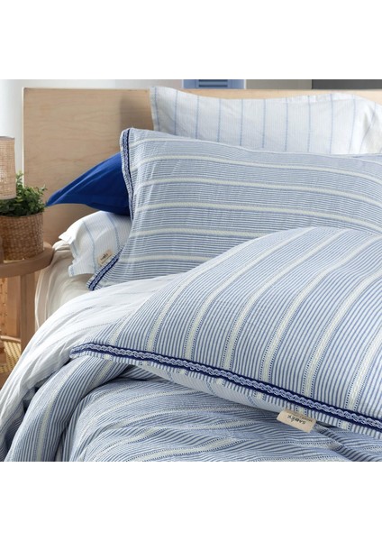 Trina Mavi King Size (Battal Boy) %100 Pamuk Mood Comfort Nevresim Takımı fırsatları