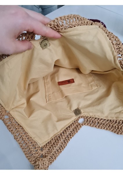 Hasır Orta Boy Kol Plaj Çantası El Örgüsü modelleri