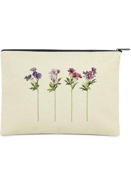 Paket Uzun Dallı Çiçekler Kanvas Kumaş Bez Çanta modelleri