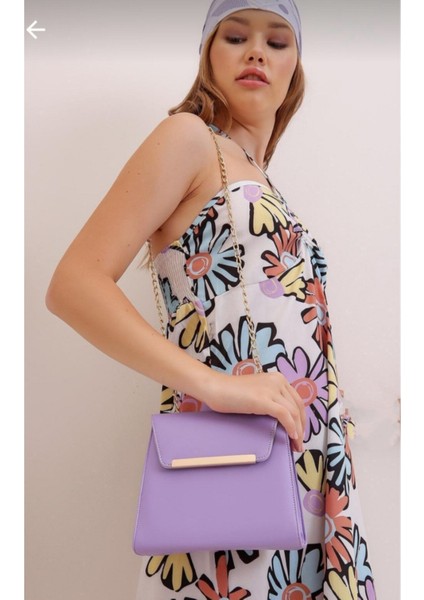 Kadın Lila Zincir Askılı Omuz Çantası fiyatları