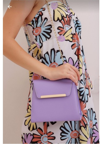 Kadın Lila Zincir Askılı Omuz Çantası modelleri