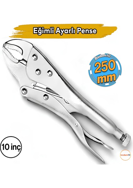 10" Inç 250 mm Eğimli Ayarlı Ayarlanabilir Metal Çelik Pense Çok Amaçlı Pense Mengene Sıkma Sökme El Aleti