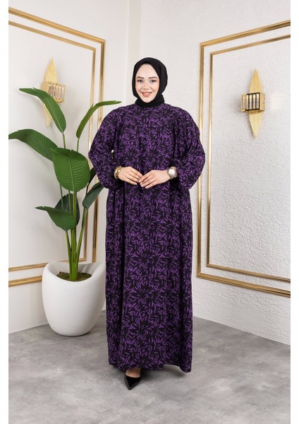 Robalı Desenli Viskon Elbise - Gri / E0126