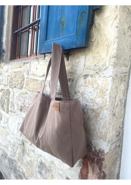 Çikolata Kahverengi Bez Çanta El Kol Ve Omuz Çantası - Büyük Boy fiyatları