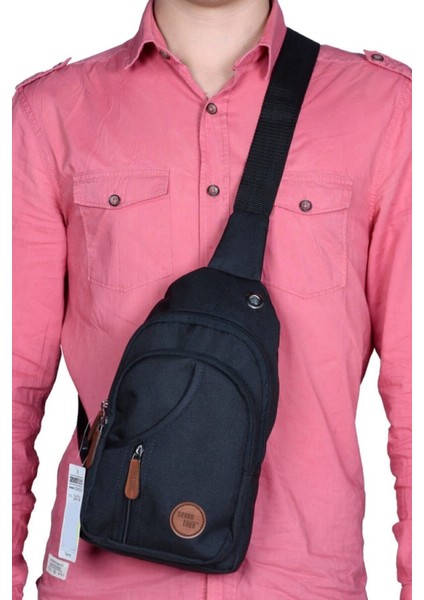 Unisex Siyah Çapraz Sırt Ve Göğüs Çantası Bodybag Çanta