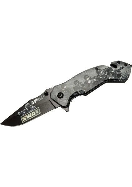 Populermarketim - 4 23 6 Swat Kurtarma / Kamp Çakı 20CM - Yarı Otomatik, Kemerlikli, Cam Kırma ve Ip Kesme Aparatlı