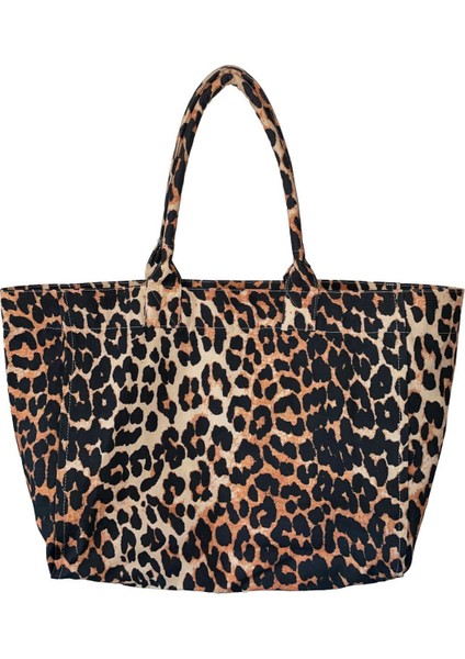 Leopar Desen Nakış Ve Taş Detaylı Tote Çanta fiyatları