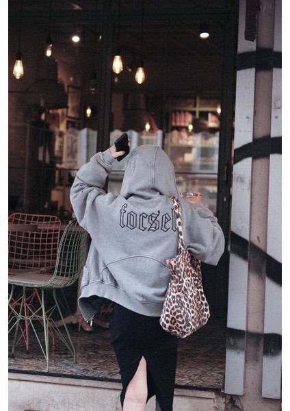 Leopar Desen Nakış Ve Taş Detaylı Tote Çanta indirimleri