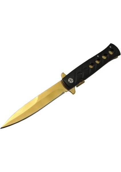 Populermarketim - Venom K033 Gold Kamp Çakı 23CM- Yarı Otomatik, Kemerlikli