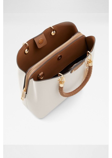 Lothycan - Kadın Deri Ekru Multi Manyetik Kapama Büyük Boy Çanta modelleri